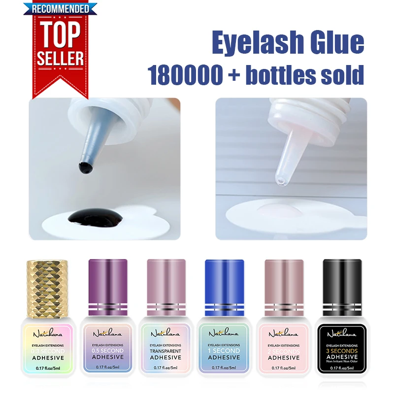 NATUHANA 5ml Eyelash Glue Professional 0.5S Fast Drying Lashes Adhesive Long Lasting Glue for Eyelases Extension 4