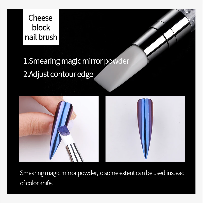 Dual-ended Nail Art Silicone Brush Sculpture Pen 3D Carving DIY Glitter Powder Press Foil Application Brush Manicure Tools 3
