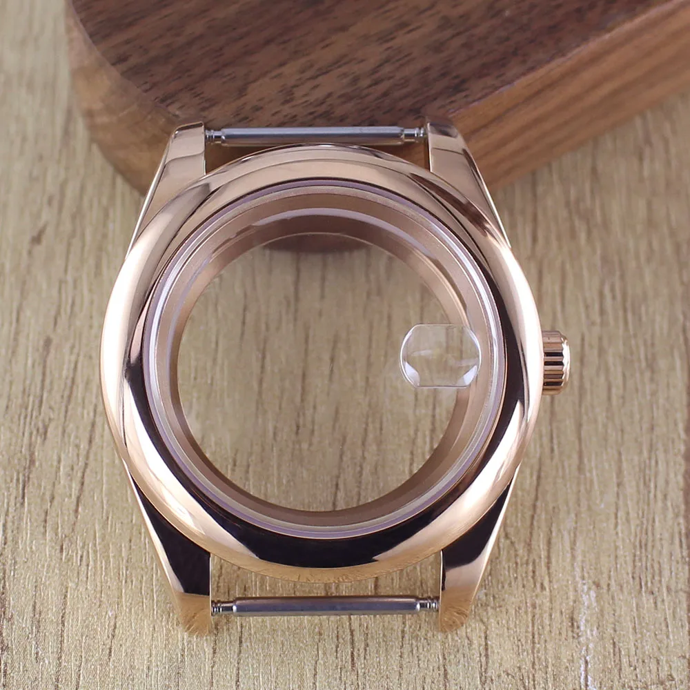 Fashion Round Edge Watch Case with Sapphire Glass - Waterproof, 36mm/39mm, 28.5mm Dial Compatibility