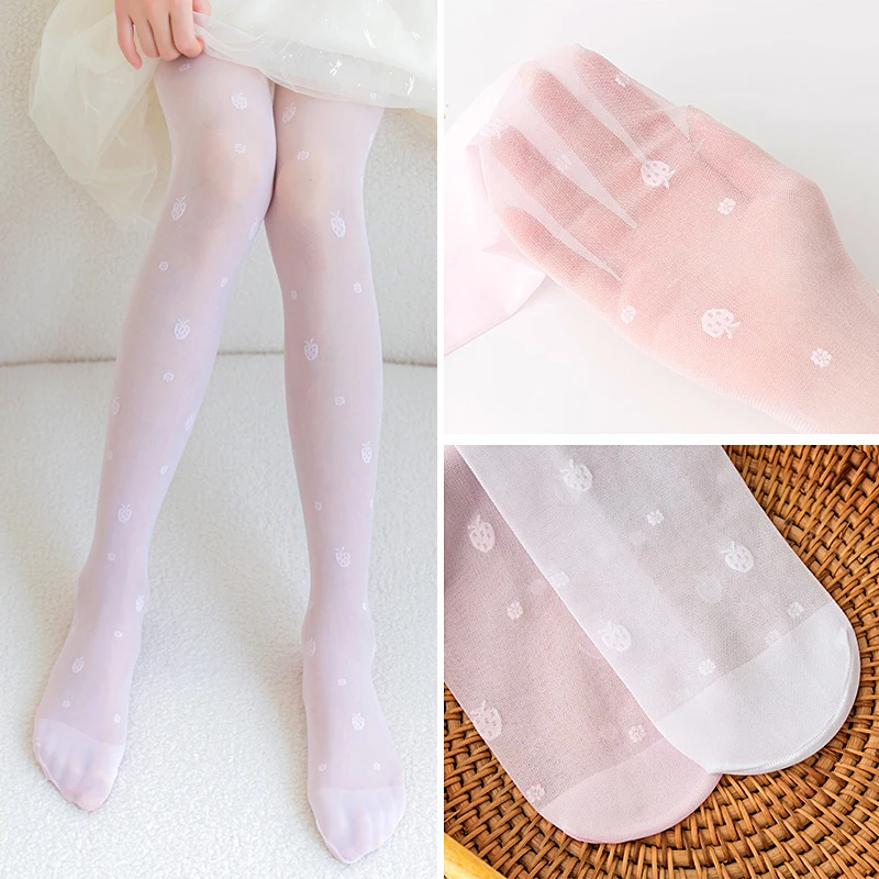 Summer new design Ultra thin kids girls tights Transparent flowers butterfly pattern pantyhose children stockings for baby girls