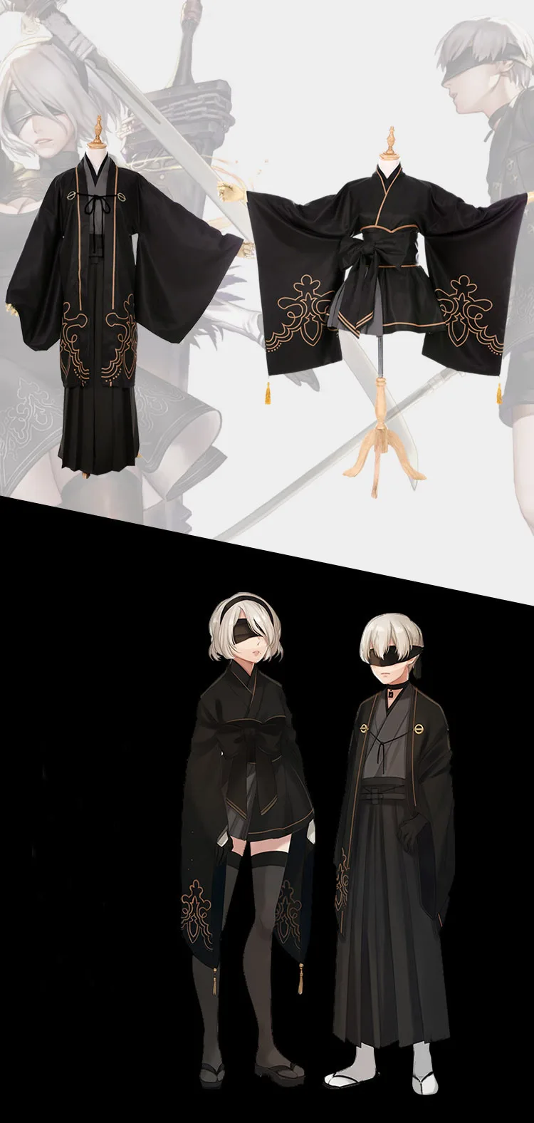 NieR: Automata: 2B & 9S | YoRHa Uniform Cosplay Costume Set 30 NieR Automata 2B 9S YoRHa Uniform Cosplay Costume
