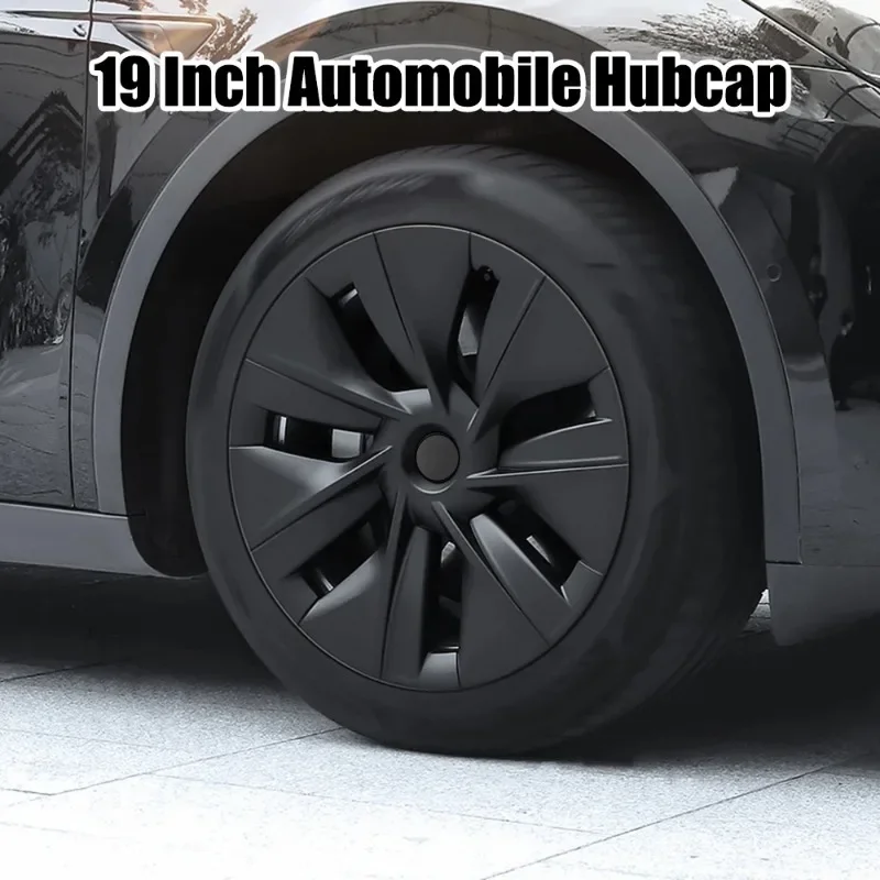 Car Wheel Hub Cap 19 Inch Full Cover Hubcap Carbon Fiber Decorative Full Rim Cover Accessories for Tesla Model Y