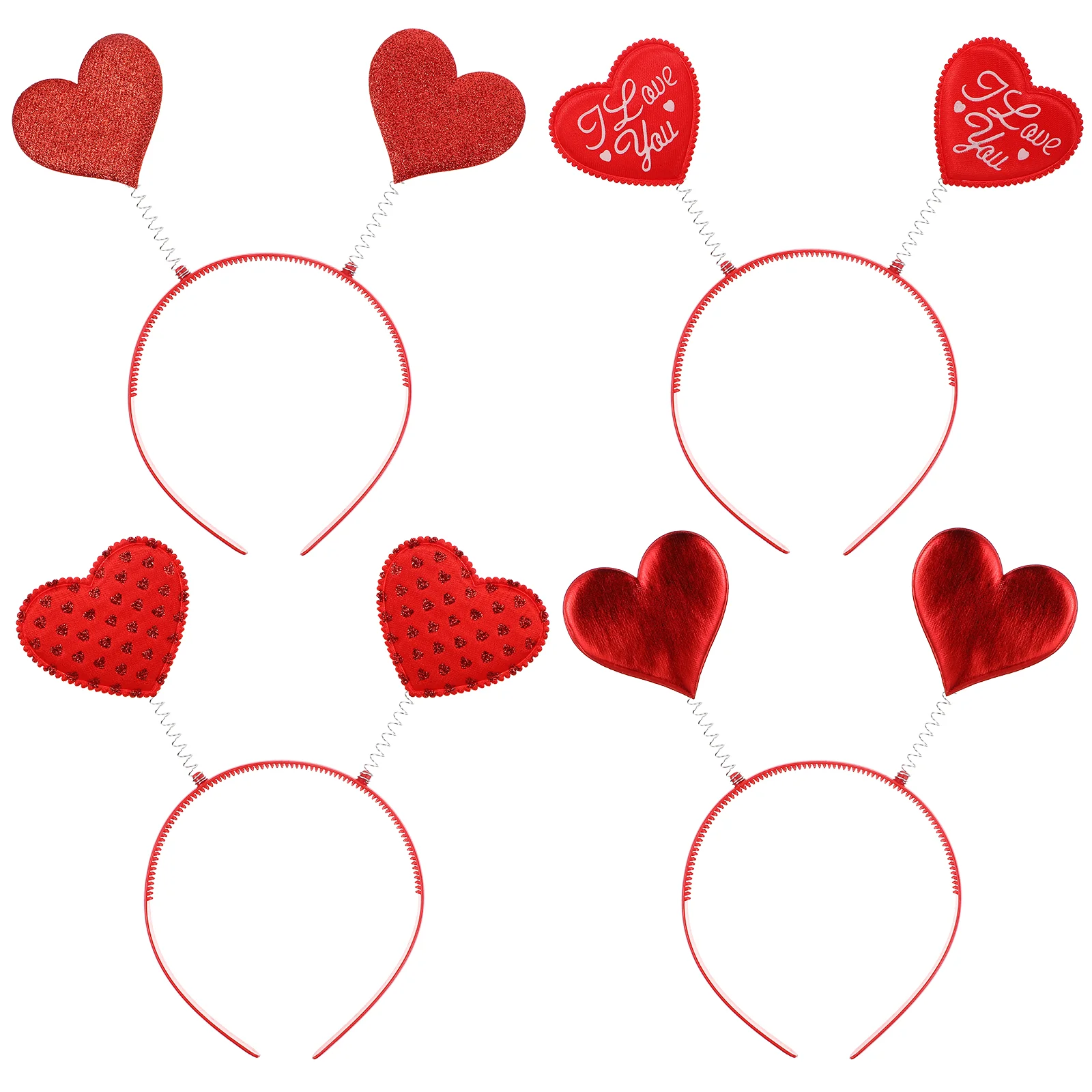 

Heart Headband Red Hair Head Bopper Sequin Cupid Valentines Glitteraccessories Day Boppers Headbands Party Valentine Band Love