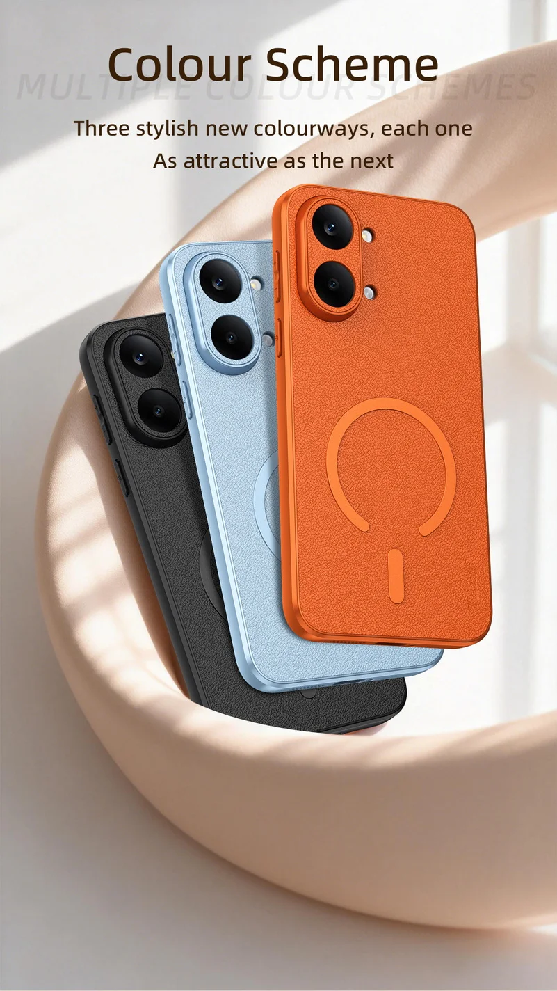 Luxuriöse Ziegenleder-Handyhülle mit Magnetring für POCO X8 Pro X8 Pro Max Redmi Turbo 5 5Max 4Pro K90/K80 Pro Max Rückseiten-Abdeckung – Detail 9