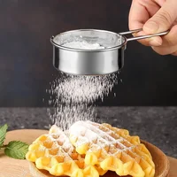 Tamis à farine de cuisson, passoire alimentaire en poudre, tamis réutilisable à main en acier inoxydable pour tasses à farine, outils de cuisson de cuisine 5