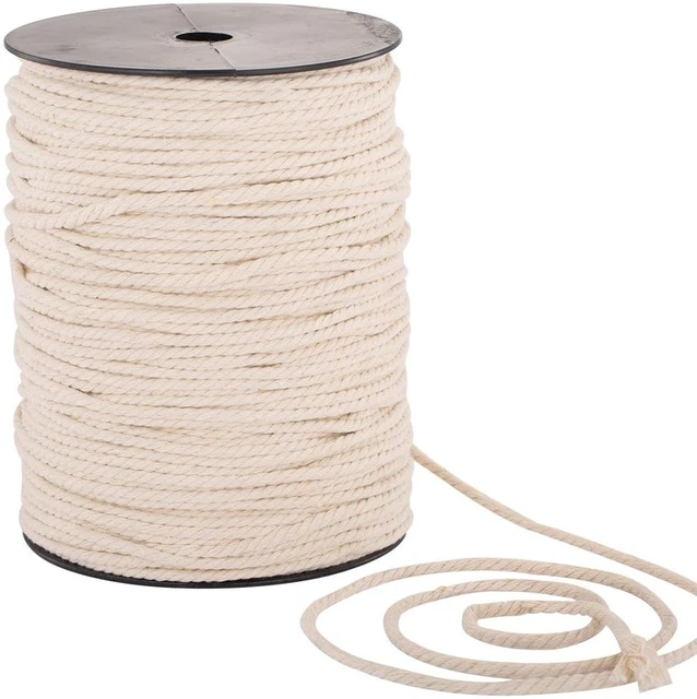 3mm 4mm 5mm 6mm Macrame Twisted String Cotton Cord For Handmade Natural  Beige Cords DIY Home