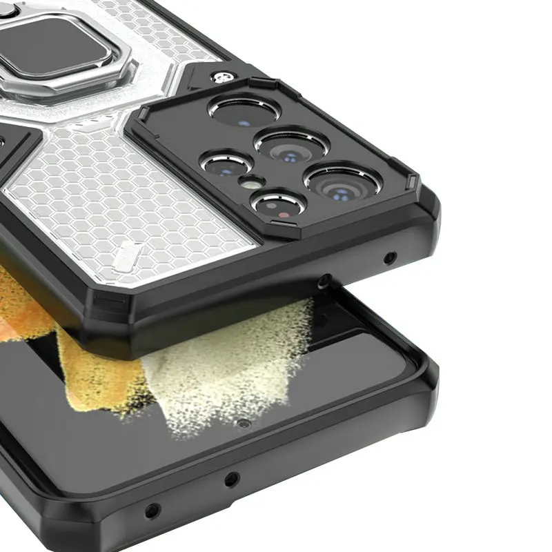 New Style S21 Fe S 22 Ultra Note20 5G Bumper Case Len Protect Magnet Ring Stand Back Panel Per Samsung Galaxy S20 Case S22 Note