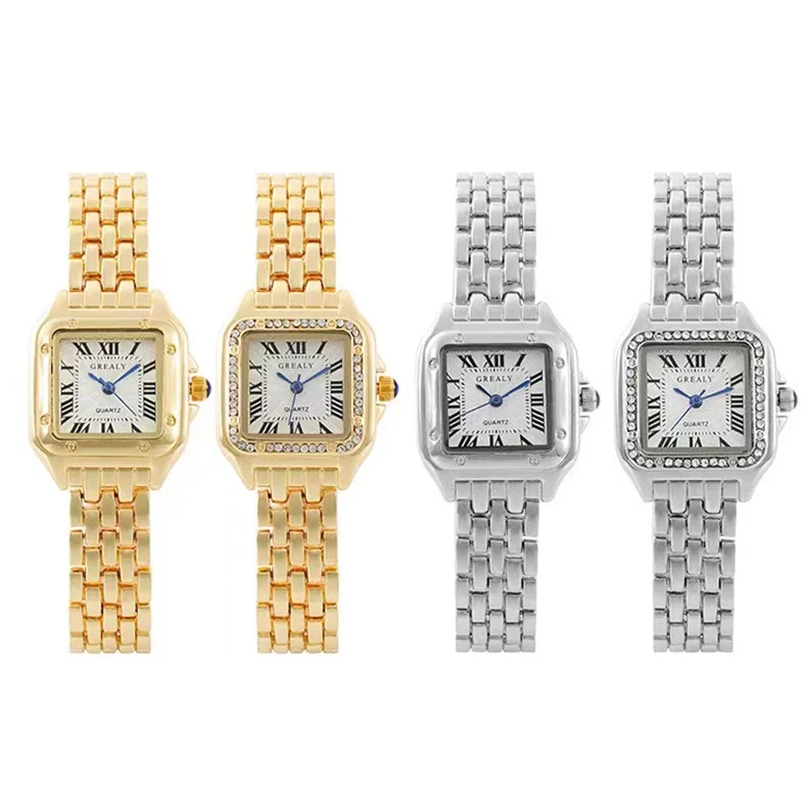 

Luxury Fashion Square Women's Watches Brand Ladies Quartz Wristwatch Classic Silver Simple Femme Steel Band relogio feminino