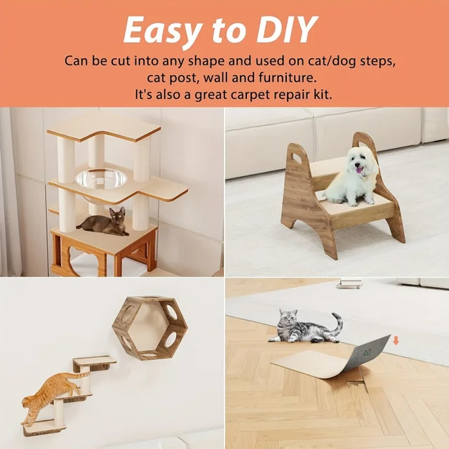 Trimmable Cat Scratching Mat Cat Scratcher Sofa Tape Scratching Post Self-adhesive Carpet Cats Scratch Board Cat Accessories 6