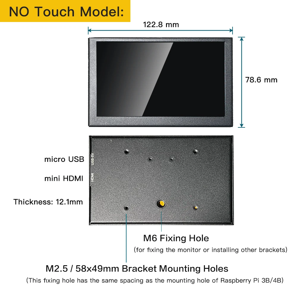 IPS ޴ 5 ġ ġ ũ ̴ 5 Ʈ  LCD ġ ũ г, 800x480 Ǯ HD HDMI ̹ , PC ÷