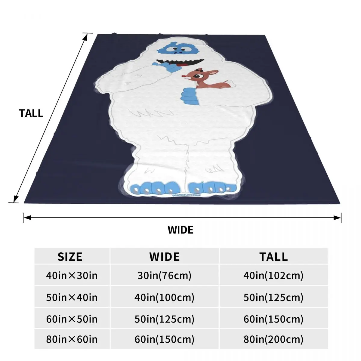 Christmas Abominable Snowman With Rudolph Blankets Flannel Warm Throw Blankets Throw Blanket For Couch Travel Throws Bedspread 3