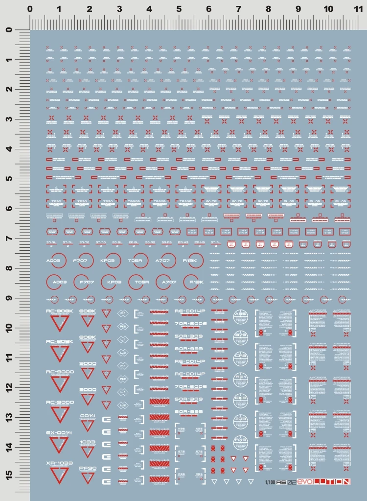 for MG 1/100 Full Mechanics HirM RE HG 1/144 RG EG EVO Re-print Water Slide Caution Warning Details Decal Sticker HIQ RB02 NC05C model building kits
