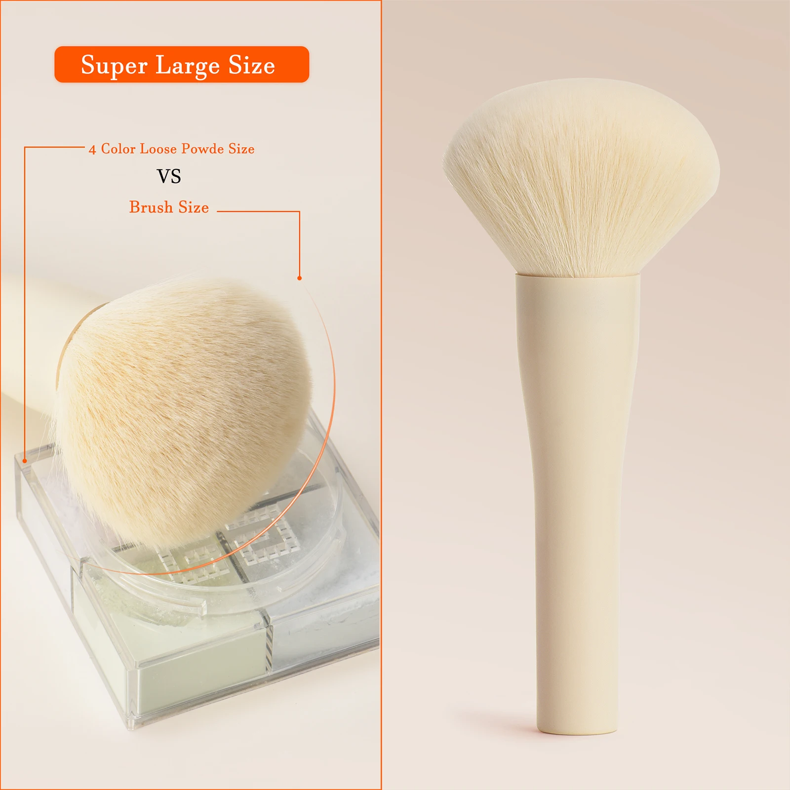 Deluxe Fluffy Facial Powder and Blush Brush - Professional Makeup Tool