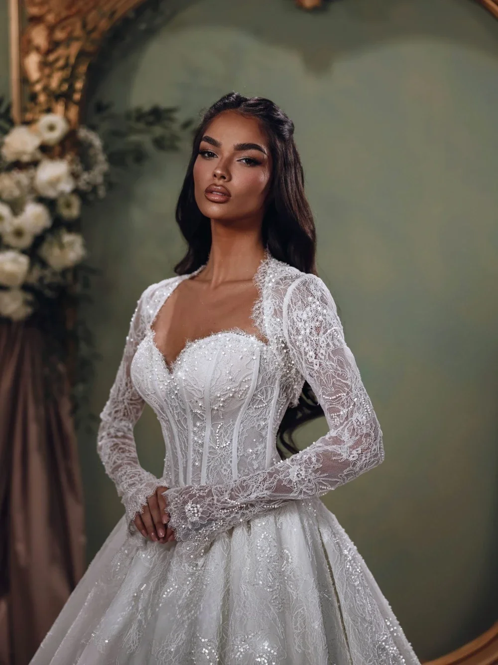 Customized Sweetheart Ball Gown Lace Wedding Dresses Beaded Bridal Gowns with Long sleeves Jacket Vestidos De Novia 2026