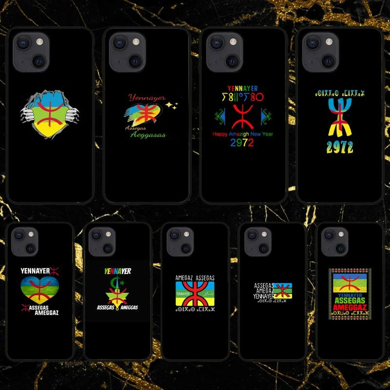 Amazigh Berber Symbol Phone Case For iPhone 11 12 Mini 13 Pro XS Max X 8 7 6s Plus 5 SE XR Shell leather iphone 11 Pro Max case