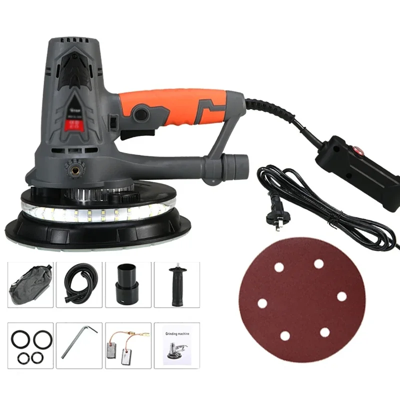 Electric Drywall Sander Machine 1250W Wall Polishing Machine LED Handheld Power Tools Wall & Floor Residue Removal Tools