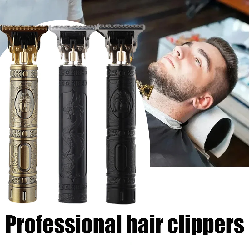 

Vintage T9 Electric Hair Cutting Machine Hair Clipper Professional Men Shaver Rechargeable Barber Trimmer for Men Dragon Buddha