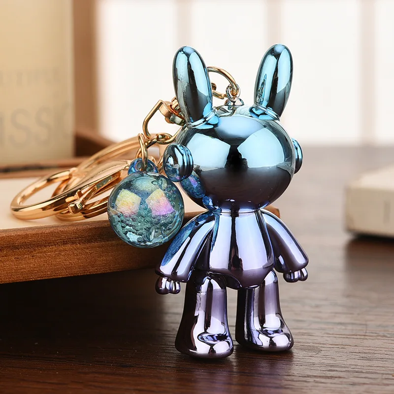 Resin Bamboo Braided Rabbit Keychain Key Chain Couple Pendant Car Ornament  - Temu