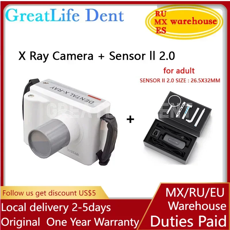 

Mexico RU EU In Stock GreatLife Digital Hyperlight X Ray Supplier Dental RVG X-Ray Machine Portable With Nanopix Rx Sensor Image