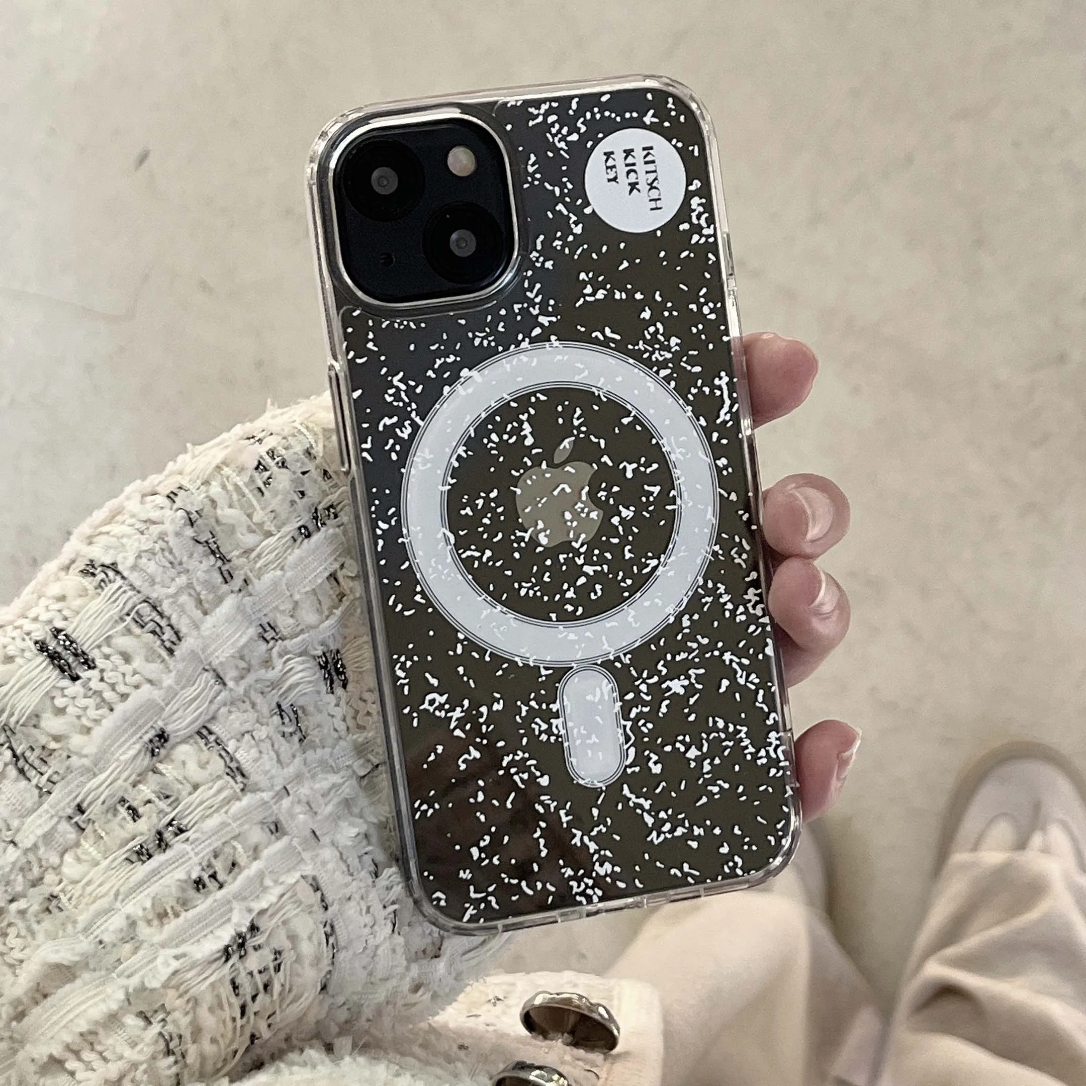 Splash-Ink Snow White Ins Custodia Magnetica Per Telefono Per Iphone 15 Pro Max 11 12 13 14 Promax Cover Posteriore Antiurto Fundas