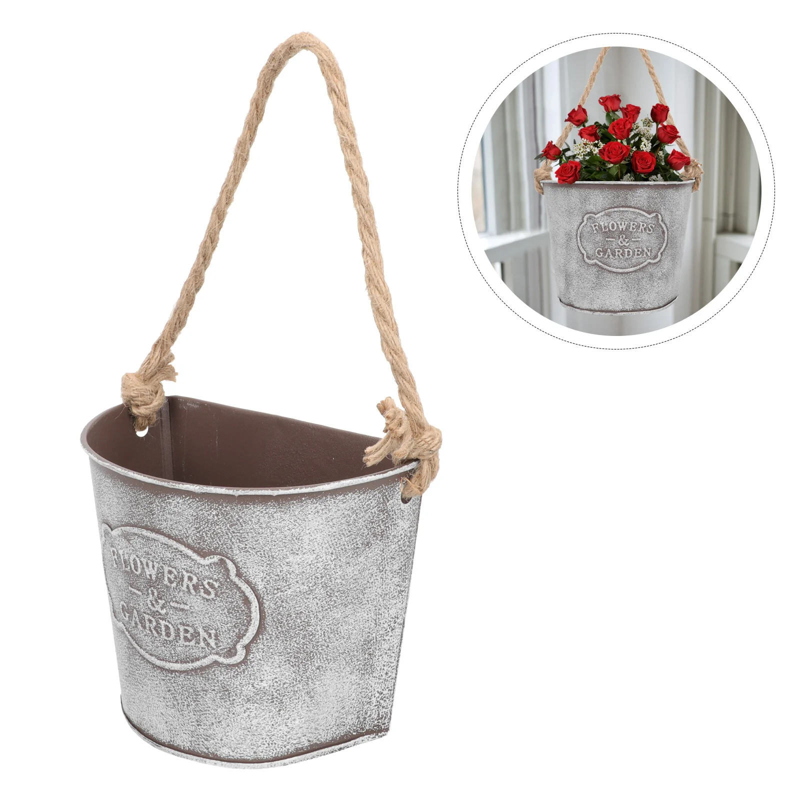 

Tin Wall Hanging Flower Pot Iron Planter Indoor Pots for Plants Dried Flowers Flowerpot Baskets