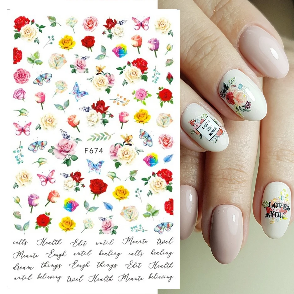 Stickers 3D Pour Ongles - Décalcomanies Nail Art F672 - Neuf - Pour Manucure/pédicure