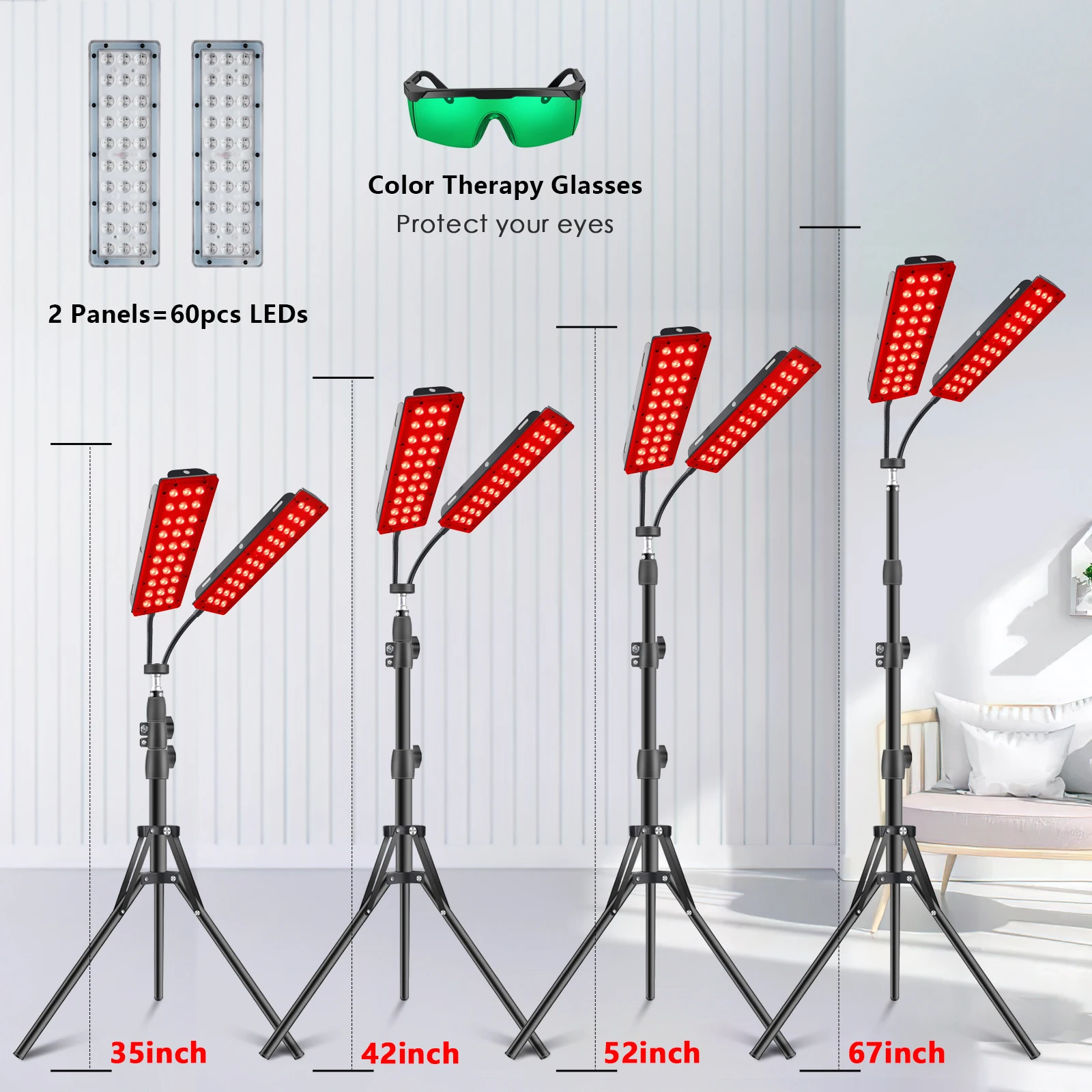 Red Light Therapy Lamp Double Heads LED Infrared Light 850nm Near Infrared Device Pain Relief Skin Care Beauty Instrument