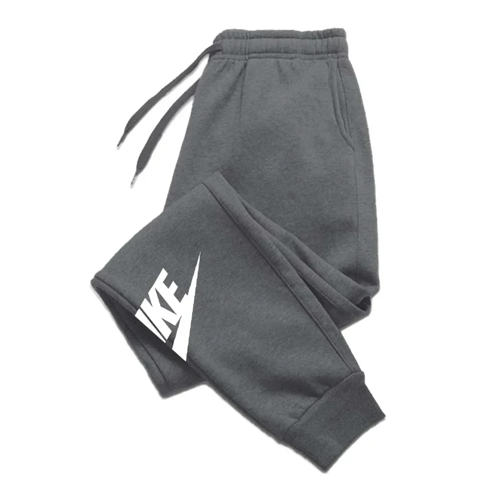 Calça esportiva estampada de luxo masculina, calça jogging quente lã, marca exterior, perna reta, pacote múltiplo, outono, 2024