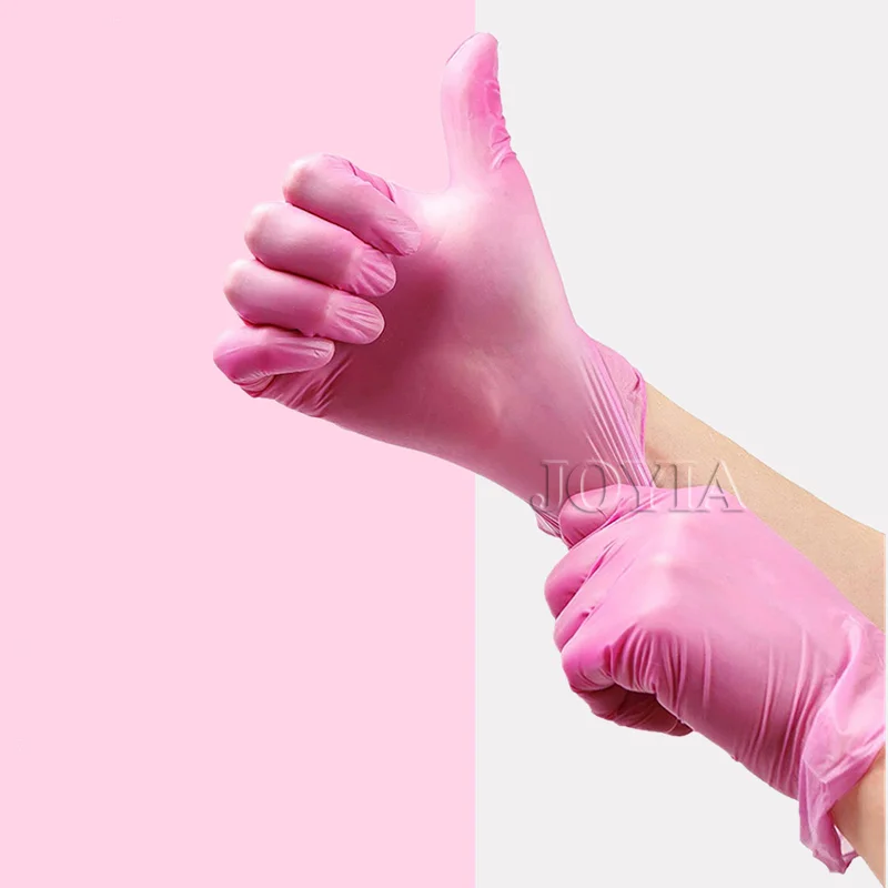 Disposable Gloves Nitrile Latex Free Small Medium Girl Woman Rose Exam Gloves For Housework Baking Hair Work X-Small