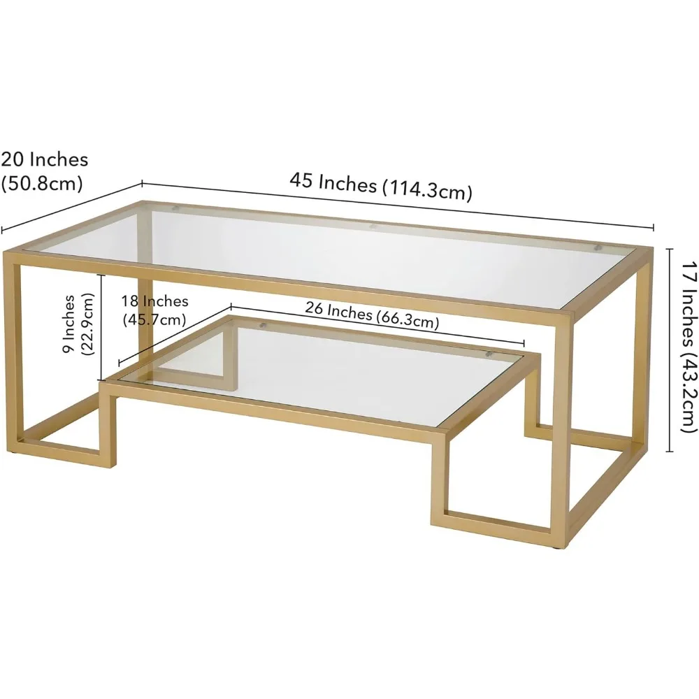 Coffee Tables Furniture Modern for Living Room Rectangular Coffee Table in Brass Free Shipping Café images - 6