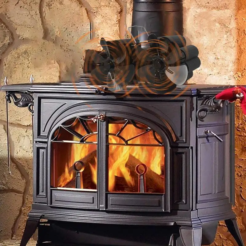 Heat Powered Stove Fan 12 Blade Wood Stove Fan For Pellet Stove Dual Motor  Flue Pipe Hanging Fireplace Fan Wood Stove Fan For - AliExpress