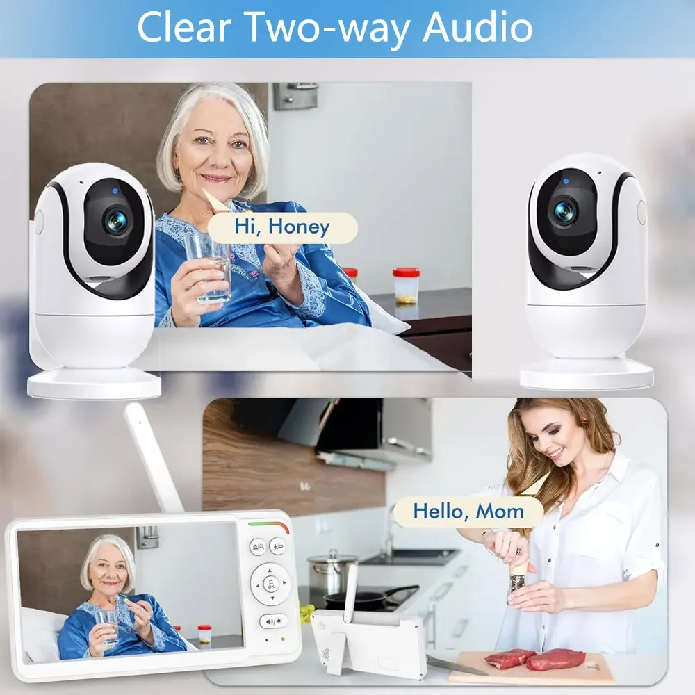 Babyphone 7 Zoll mit Kamera, Akku & Smart-Home Sicherheit