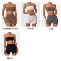 Ctenkevet Two Piece Fitness Sports Set Women Workout Yoga Outfit Strapless Bra Woman 2Ps Gym Crop Top Deportivos Mujer Gym Suits - Image 4