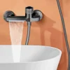 Wall Mount Bathtub Faucet Set Shower Brass Chrome Wall Mounted Bathroom Shower Mixer Tap Shower System Set Hot and Cold Mixer 6