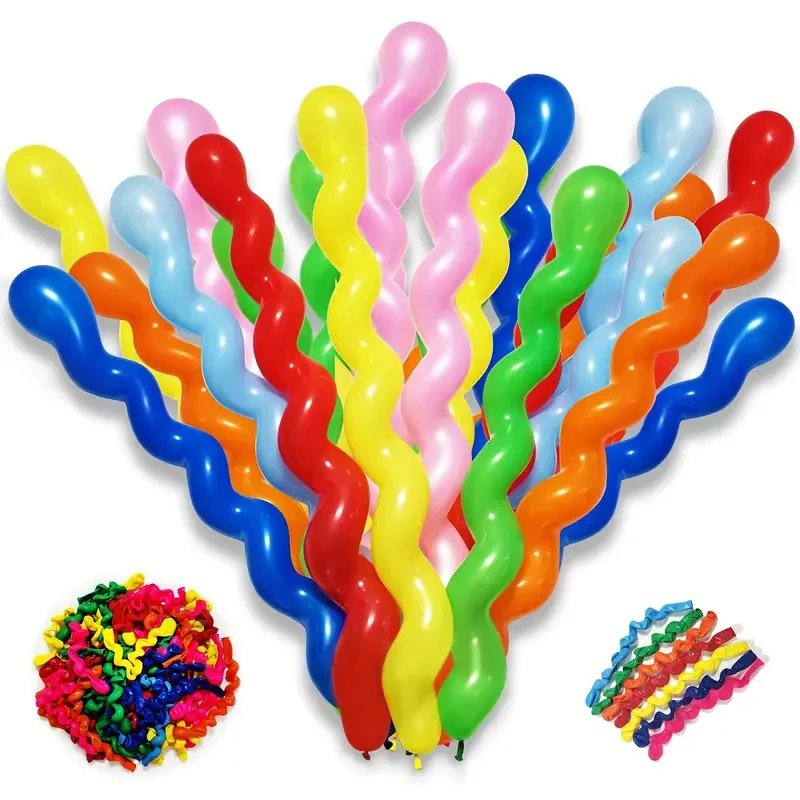 10/50 Latex-Spiralballons, einzigartig gefärbte, gedrehte Ballons, Dekorationen für Geburtstage, Hochzeiten, Feiertage und Partys
