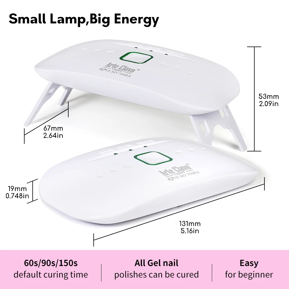 8W USB UV LED 네일 램프 휴대용 접이식 젤 경화 조명 네일 드라이어 원버튼 타이머 60초 90초 150초 빌더 연장 아트