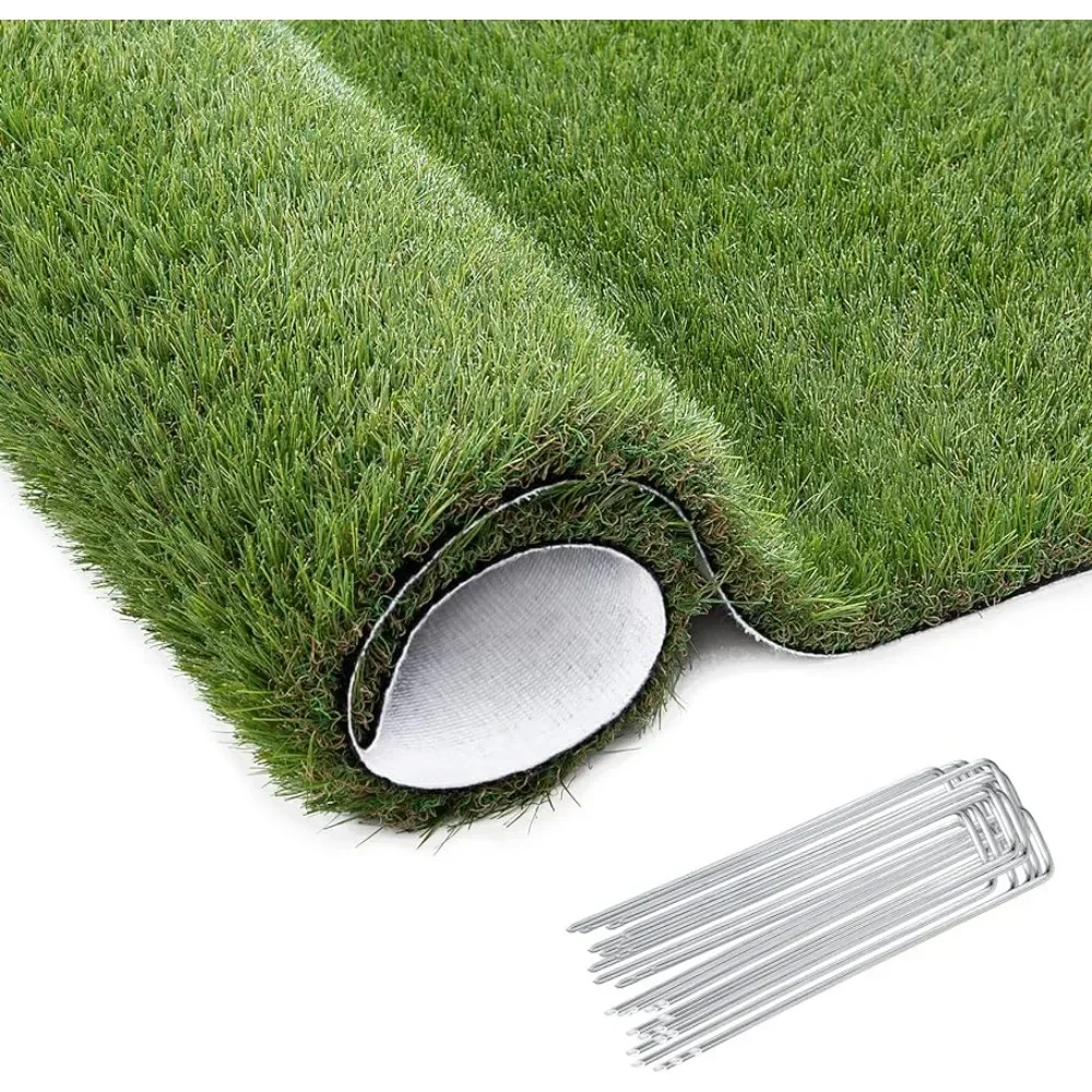 Artificial Lawn, 7 X 13 Feet, Synthetic Lawn with 72 Garden Spikes, Dog Turf with Drainage Holes, Backyard Landscaped Balcony