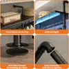 Industrial Pipe Clothing Rack, Reversible 118.3'' Clothes Rack for Hanging Clothes, Heavy Duty Garment Rack Closet Wardrobe Rack 3