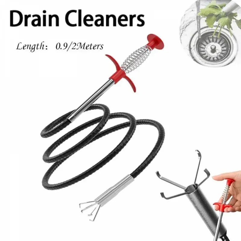 Hand Pinch Cleaning Sewer Pipe Plunger Hand Pinches Four Claws Pipe Opener Drains Four Claw Telescopic Bathroom Accessories Home