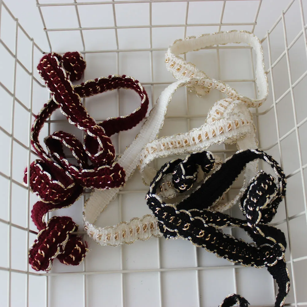 1Yard 18mm Metal Chain Trim Classic Tweed Trimming Soft Ribbon