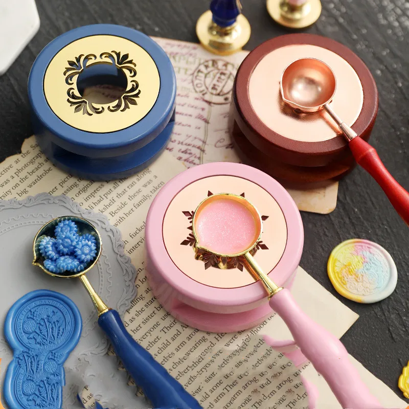 레트로 씰링 왁스 화로 스토브 냄비, 나무 장식 왁스 스탬프 공예 선물 비즈 스틱, 따뜻한 왁스 스틱, 녹는 SDS-AB1501