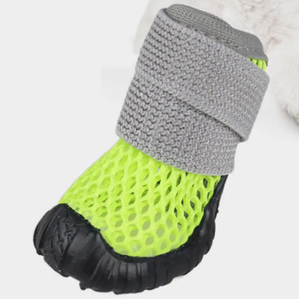 Dog Shoes 4Pcs Stylish Breathable Elasticated  Summer Ultra-light Pet Dog Rain Boots Pet Supplies