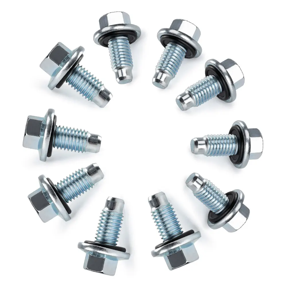 10PC Oil Pan Drain Plug Bolt w/ O-Ring For Chevrolet For Buick Cadillac GMC 11562588 24100042 03538469 96829610 11518377