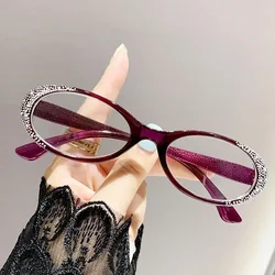 Luxury Diamond Frame Blue Light Blocking Eyeglasses in 5 Colors (Purple)