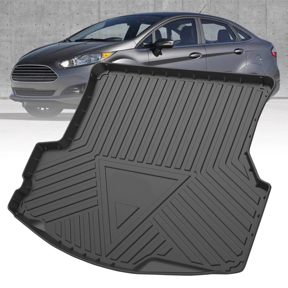 

TPE Car Trunk Mats For Ford Fiesta Sedan Hatchback 2011-2019 Rubber Cargo Liner Laser Measured Waterproof Protective Pads