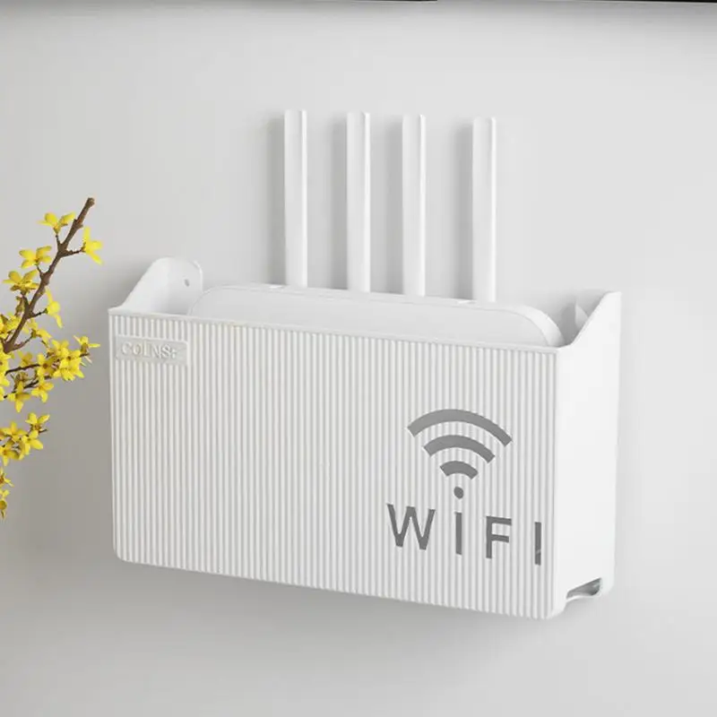 Scaffale Per Router Wifi Montato A Parete Scatola Portaoggetti In Plastica Abs Router Rack Cavo Staffa Di Alimentazione Scatola Organizer Per Soggiorn