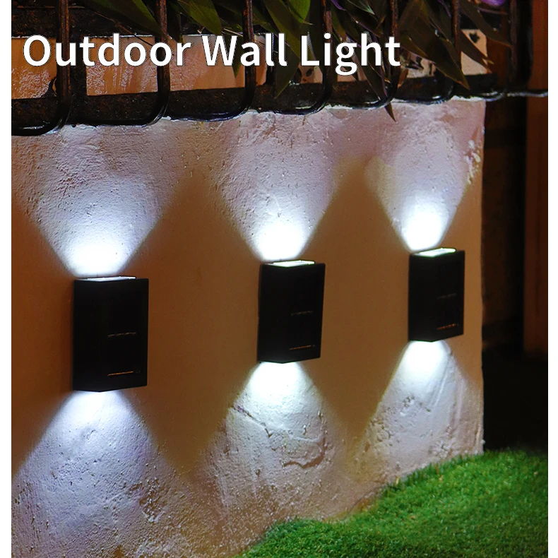 

Уличный настенный светильник, декоративная уличная лампа для двора, светящийся наверх и вниз, новый садовый водонепроницаемый уличный светильник на солнечной батарее