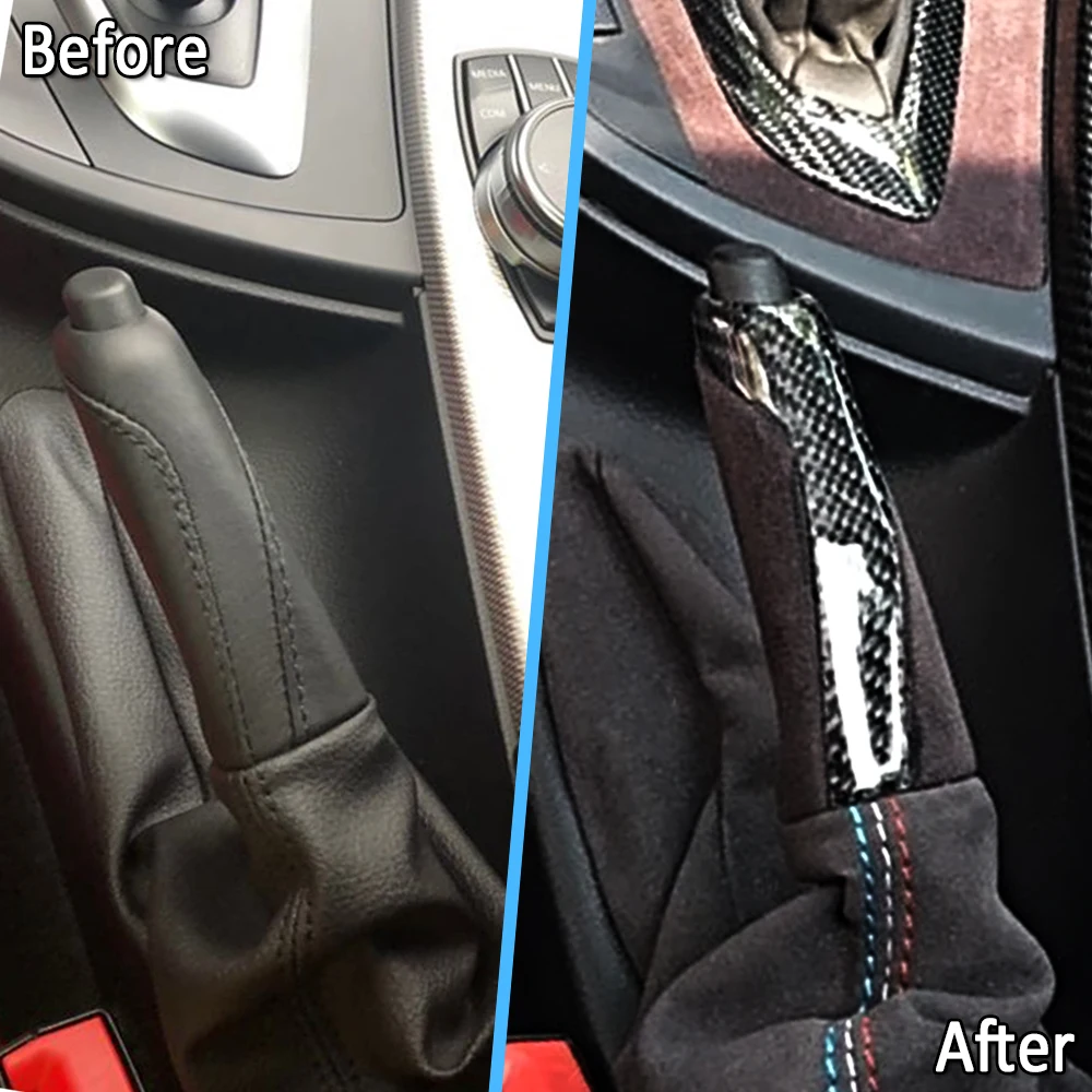 Handbrake Grips Cover For BMW E83 E90 E92 E60 E61 F30 F31 F32 F33 F34 F35 E39 F10 F20 F80 F82 F83 Accessories Real Carbon Fiber