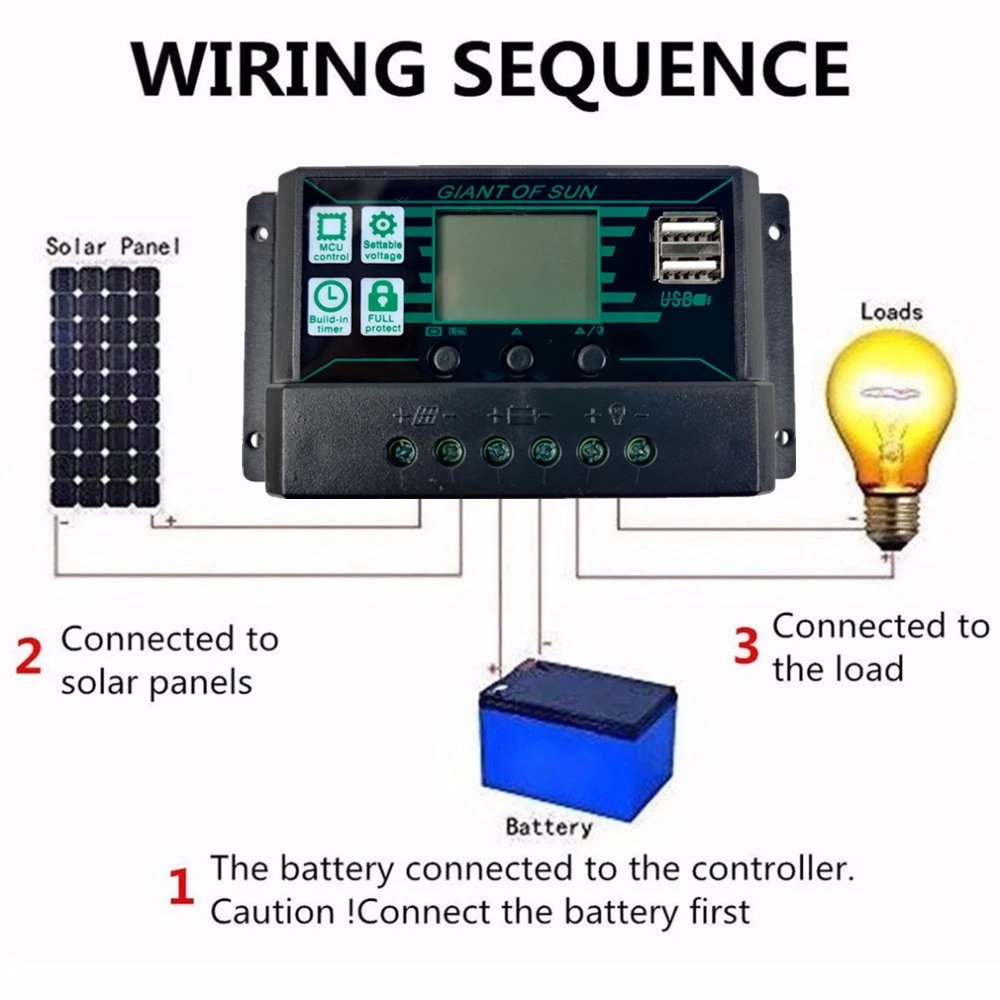 24v display lcd 2 porta usb painel solar regulador de bateria 02