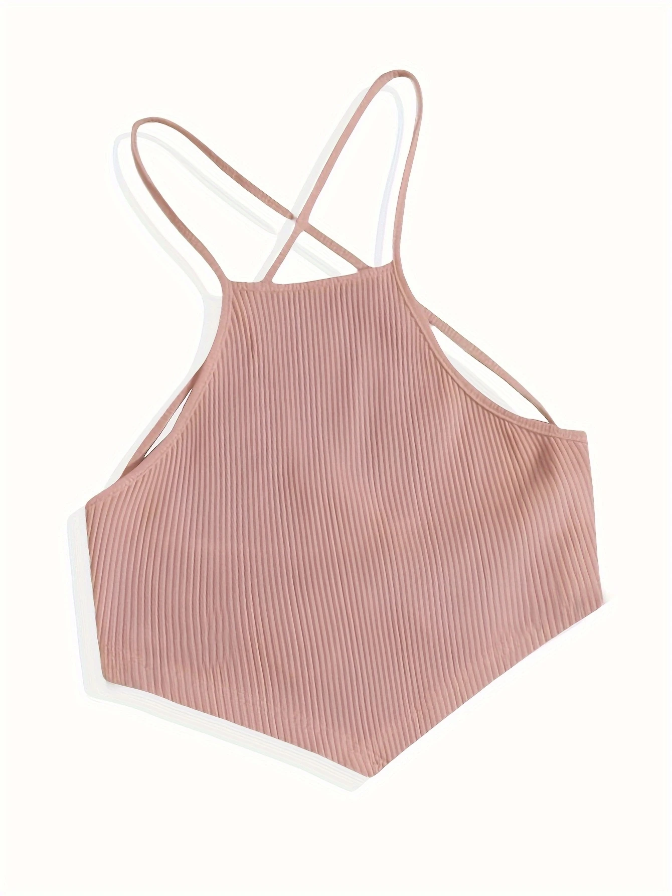 Elegant Cotton Knit Slingback Top with Crisscross Back Tie - Chic, Comfy t& Season Versatile